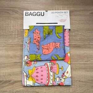 NWT BAGGU Go Pouch Set Still Life Table Cats